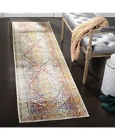 Safavieh Baldwin BDN189 Ivory and Fuchsia 2'2" x 8' Runner Area Rug