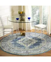 Safavieh Crystal CRS500 Blue and Yellow 7' x 7' Round Area Rug