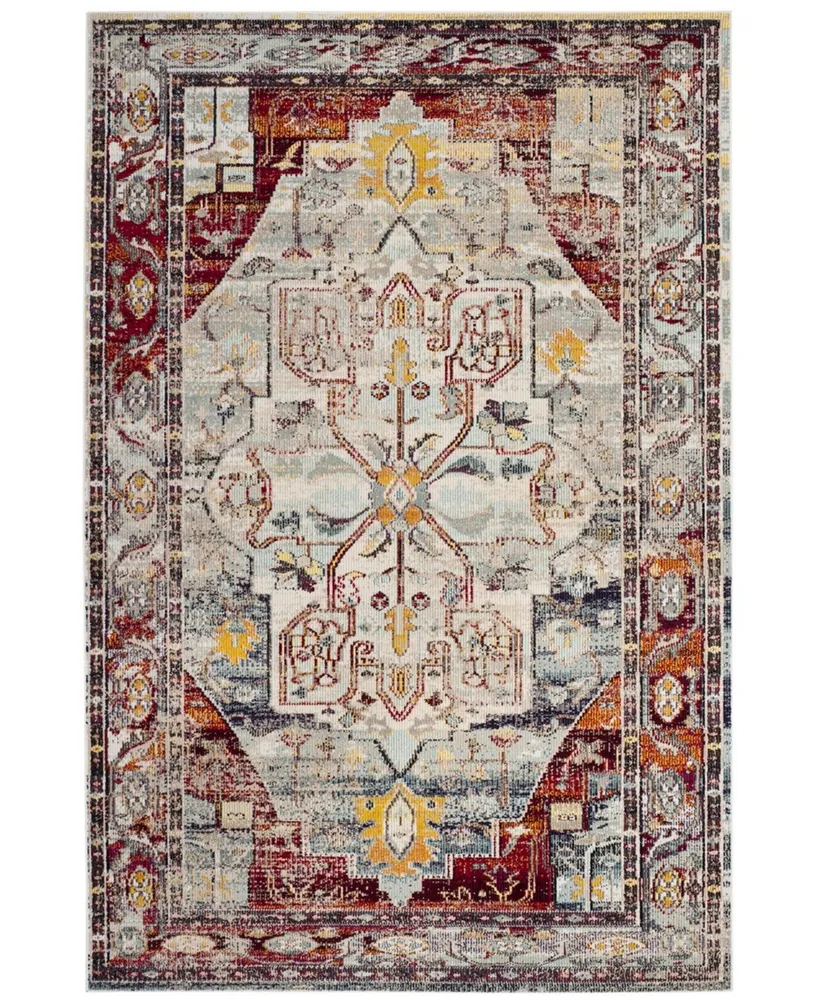 Safavieh Crystal CRS503 Light Blue and Red 5' x 8' Area Rug