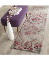 Safavieh Monaco MNC205 Ivory and Pink 2'2" x 8' Runner Area Rug