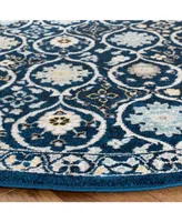 Safavieh Evoke EVK210 Royal and Ivory 6'7" x 6'7" Round Area Rug