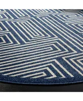 Safavieh Amherst AMT430 Navy and Ivory 7' x 7' Round Area Rug