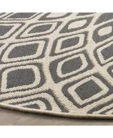 Safavieh Courtyard CY6616 Anthracite and Beige 6'7" x 6'7" Sisal Weave Round Outdoor Area Rug