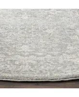 Safavieh Evoke EVK270 Silver and Ivory 6'7" x 6'7" Round Area Rug