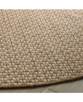 Safavieh Courtyard CY8653 Natural and Cream 6'7" x 6'7" Sisal Weave Round Outdoor Area Rug