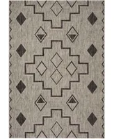 Safavieh Courtyard CY8533 Gray and Black 5'3" x 7'7" Outdoor Area Rug