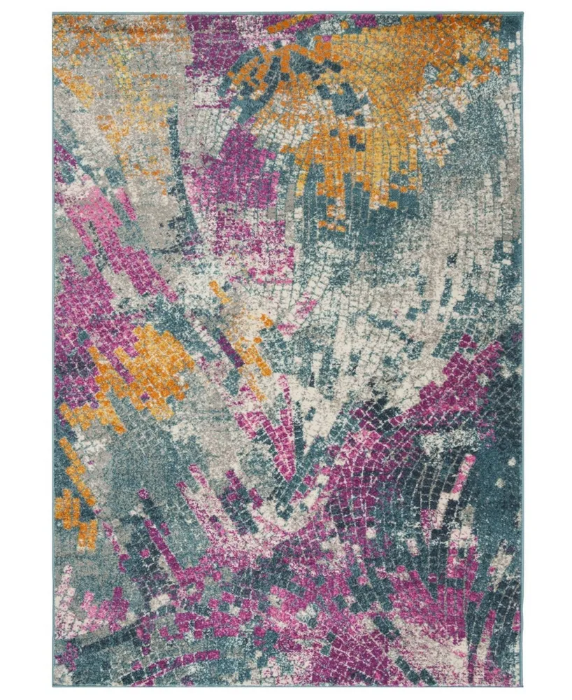 Safavieh Madison MAD201 Blue and Multi 5'1" x 7'6" Area Rug