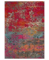 Safavieh Monaco MNC261 Fuchsia and Blue 5'1" x 7'7" Area Rug