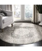 Safavieh Vintage Persian VTP457 Dark Gray and Ivory 5' x 5' Round Area Rug