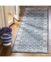 Safavieh Brentwood BNT869 Navy and Light Grey 2' x 8' Runner Area Rug