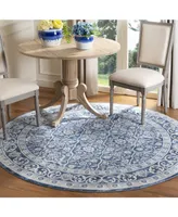 Safavieh Brentwood BNT870 Navy and Light Gray 6'7" x 6'7" Sisal Weave Round Area Rug