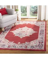 Safavieh Merlot MER312 Red and Aqua 5'3" x 7" Area Rug