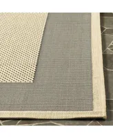 Safavieh Courtyard CY7987 Gray and Cream 5'3" x 7'7" Sisal Weave Outdoor Area Rug