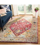 Safavieh Monaco MNC256 Fuchsia and Light Gray 5'1" x 7'7" Area Rug