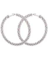 Guess Crystal Pave Large Hoop Earrings