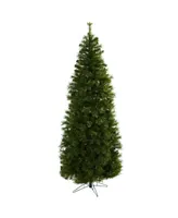 Nearly Natural 7.5' Cashmere Slim Christmas Tree w/Clear Lights