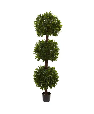 Nearly Natural 6.5' Sweet Bay Triple Ball Topiary