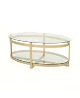 Plumeria Tempered Glass Coffee Table