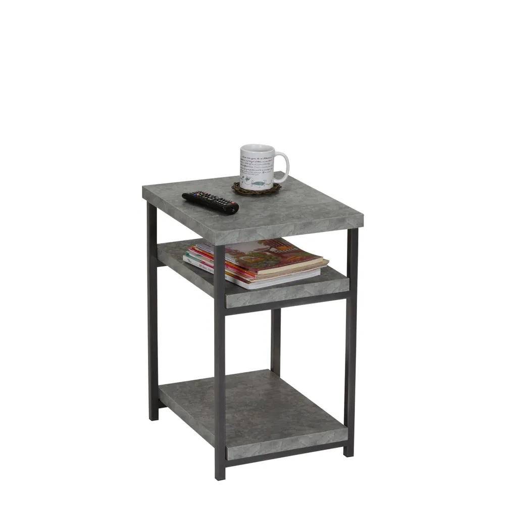 Household Essentials Slate Faux Concrete Low Side Table