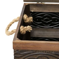 Household Essentials Metal Banded Wooden Storage Trunk