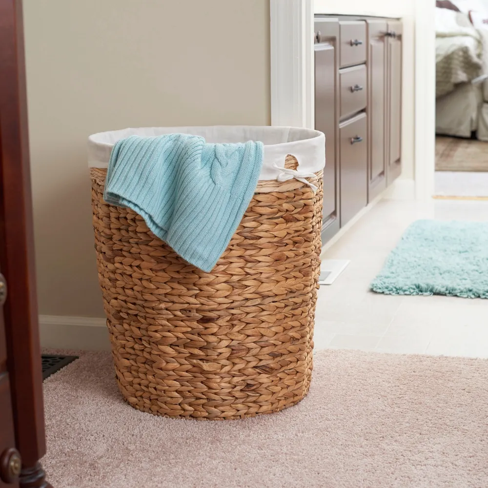 Household Essentials Wicker Basket Laundry Hamper with Liner