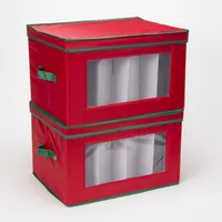 Household Essentials Holiday Stemware Goblet Storage Box