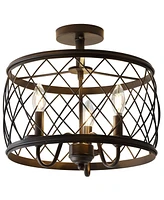 Jonathan Y Eleanor 3-Light Metal Led Semi Flush Mount Ceiling Light