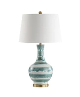 Jonathan Y Tucker Striped Ceramic/Metal Led Table Lamp