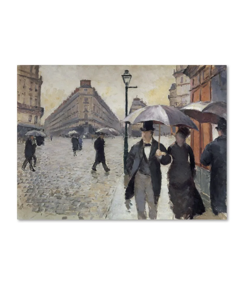 Gustave Caillebotte 'Rainy Day in Paris' Canvas Art - 19" x 14" x 2"