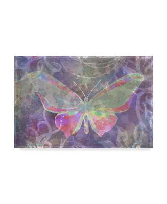 Cora Niele 'Purple Pink Butterfly Watercolor' Canvas Art - 24" x 16" x 2"