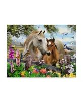 Howard Robinson 'Garden Horses' Canvas Art - 19" x 14" x 2"