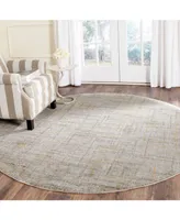 Safavieh Porcello PRL7680 Gray and Dark Gray 6'7" x 6'7" Round Area Rug