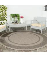 Safavieh Courtyard CY8477 Beige and 6'7" x 6'7" Round Outdoor Area Rug