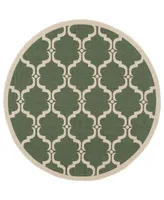 Safavieh Courtyard CY6009 Dark Green and Beige 5'3" x 5'3" Round Outdoor Area Rug