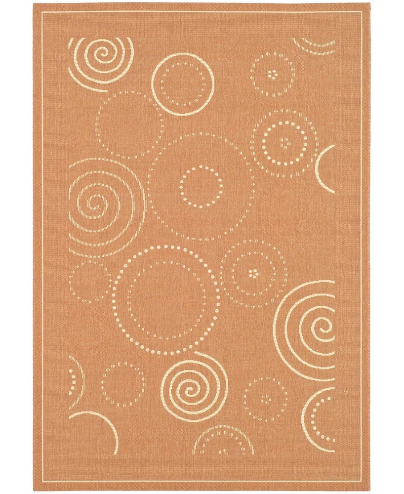 Safavieh Courtyard CY1906 Terracotta and Natural 5'3" x 7'7" Outdoor Area Rug