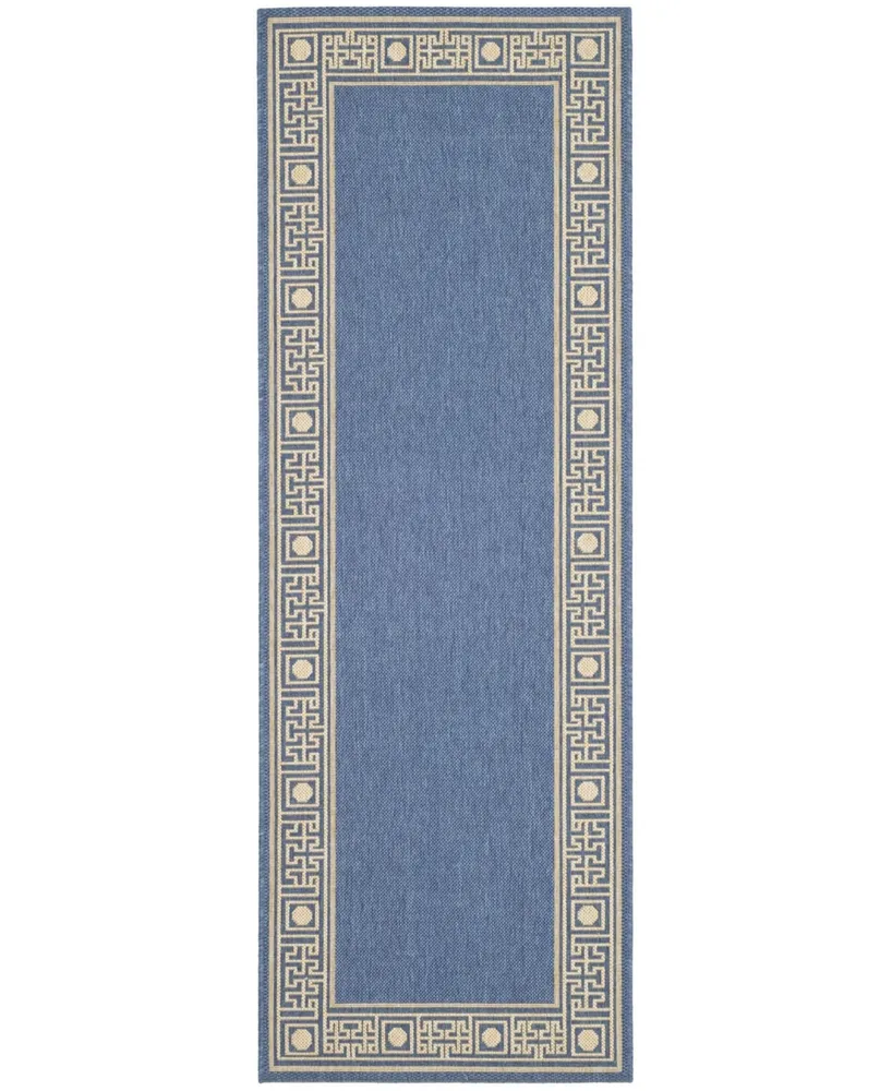 Safavieh Courtyard CY5143 Blue and Beige 2'3" x 6'7" Sisal Weave Runner Outdoor Area Rug