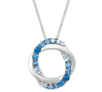 Le Vian Blueberry Layer Cake Blueberry Sapphires (1 ct. t.w.) & Vanilla Sapphires (1/10 ct. t.w.) 20" Pendant Necklace in 14k White Gold