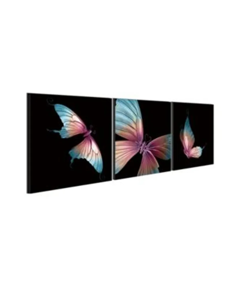 Chic Home Decor Butterfly 3 Piece Set Wrapped Canvas Wall Art Painting