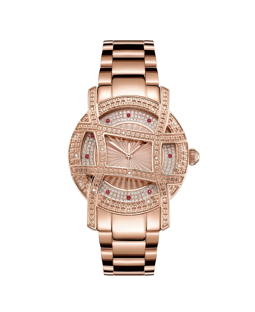 Jbw 10 Yr Anniversary Women's Olympia Diamond (1/5 ct.t.w.) 18K Rose Gold Plated Watch