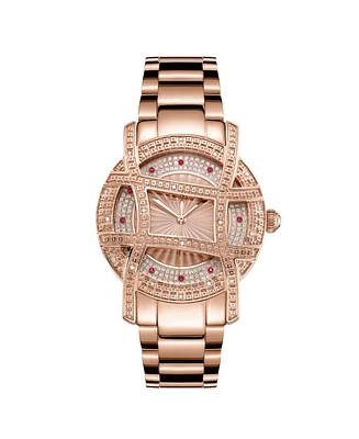 Jbw 10 Yr Anniversary Women's Olympia Diamond (1/5 ct.t.w.) 18K Rose Gold Plated Watch