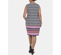 Ny Collection Plus Size Medallion-Print Shift Dress