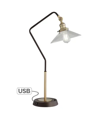 Pacific Coast Industrial Bronze and Brass Table Lamp