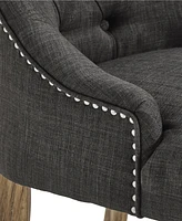 Alvia Button Tufts Wingback Hostess Chair Set Of 2