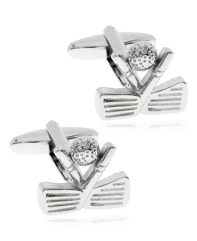 Sutton Silver-Tone Golf Club Cufflinks