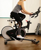 Sunny Health & Fitness Magnetic Rear Belt Drive Indoor Cycling Exercise Bike with Rpm Cadence Sensor - Sf-B1709, Black