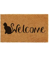 Home & More Feline Welcome Coir/Vinyl Doormat, 17" x 29"