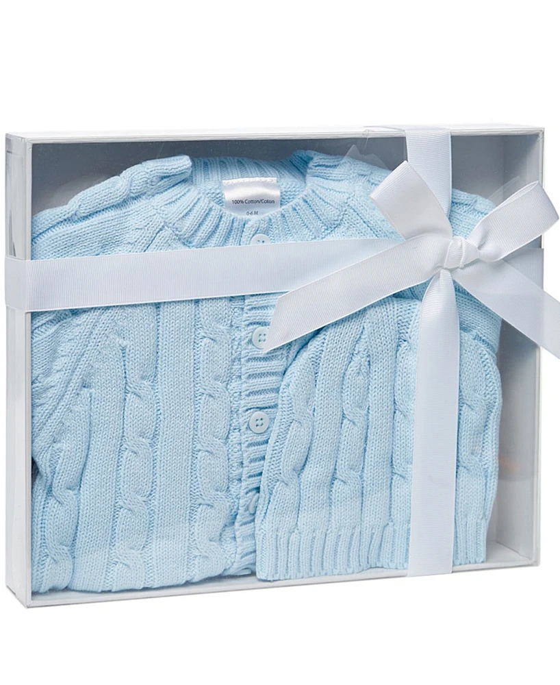3 Stories Trading Cable Knit Baby Cardigan with Beanie