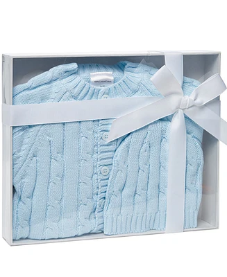 3 Stories Trading Cable Knit Baby Cardigan with Beanie