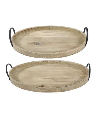 Farmers Market Wooden Trays, Set of 2