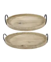 Farmers Market Wooden Trays, Set of 2